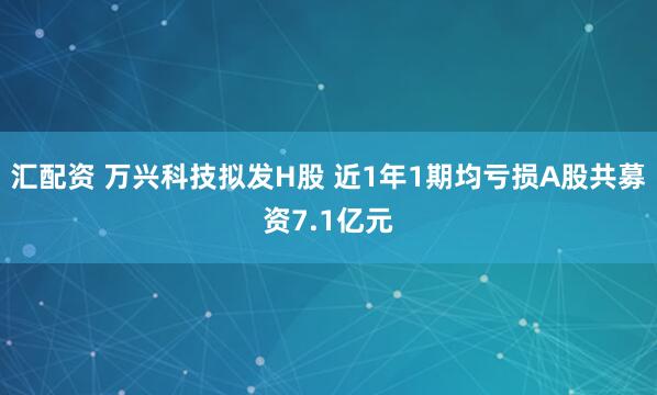 汇配资 万兴科技拟发H股 近1年1期均亏损A股共募资7.1亿元