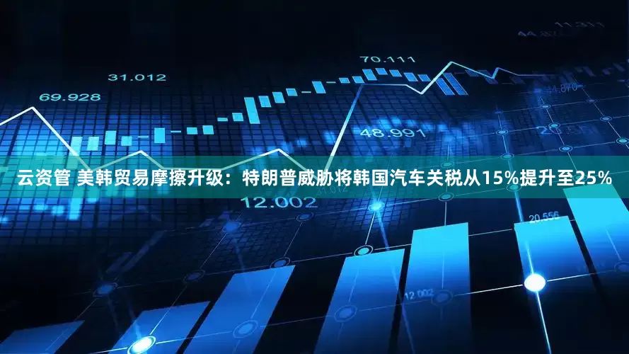 云资管 美韩贸易摩擦升级：特朗普威胁将韩国汽车关税从15%提升至25%